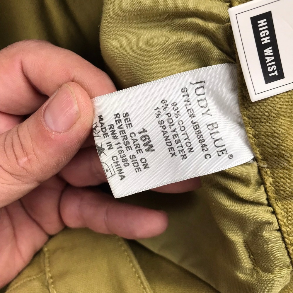 Judy Blue Cargo Pants Womens 16W Garment Dyed Matcha Green High Waist Jeans NEW - Picture 7 of 15